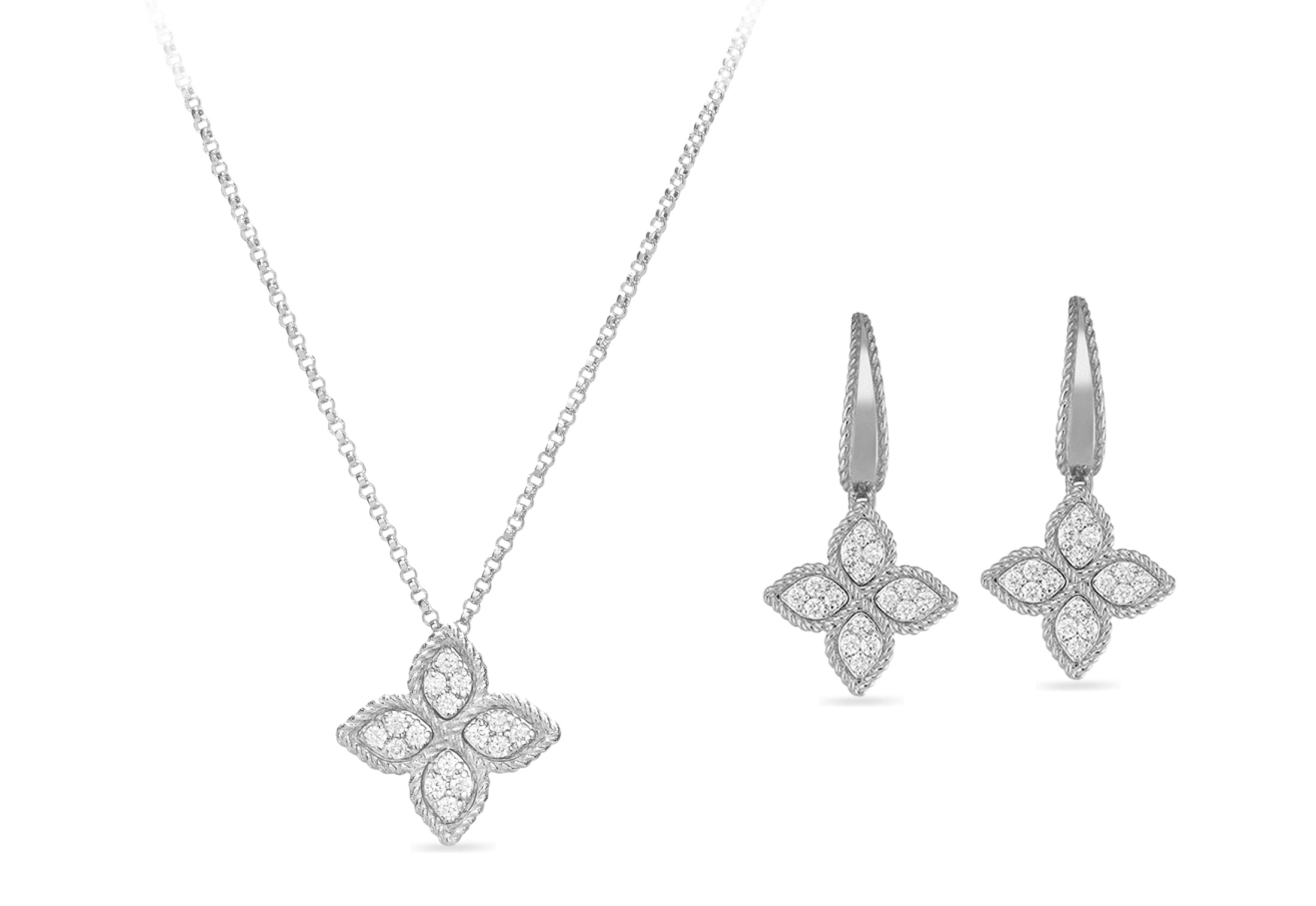 ロベルトコインのダイヤモンド付きプリンセスフラワーリング